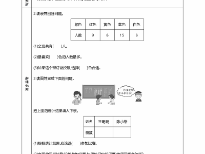 人教版二年级数学下册《课前预习单》